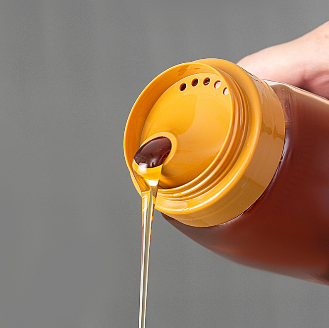 بطری های عسل 300 گرمی 500 گرمی 1000 گرمی بطری های چاشنی پلاستیکی آب بندی ورودی ورودی رفلاکس 2