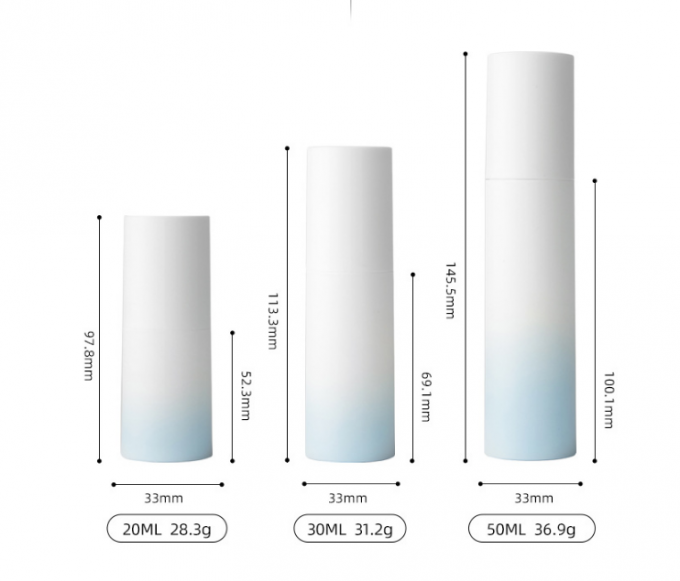 اسپری لوسیون بدون هوا مات اسپری ظروف آرایشی پلاستیکی گرادیان 50 گرمی 3.3*14.5 سانتی متر 4