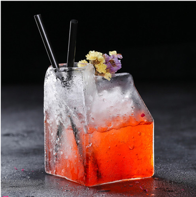 350ml Special Coffee Pot Milk Box Bottle Transparent For Bar Cocktail Glass Bottle