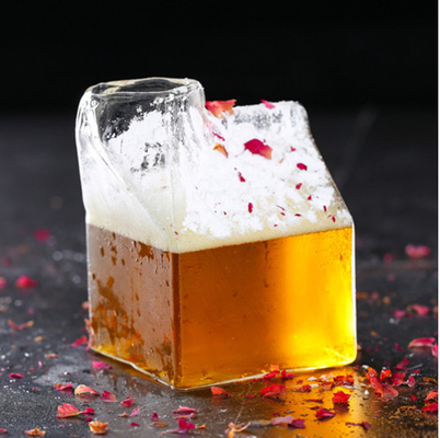 350ml Special Coffee Pot Milk Box Bottle Transparent For Bar Cocktail Glass Bottle