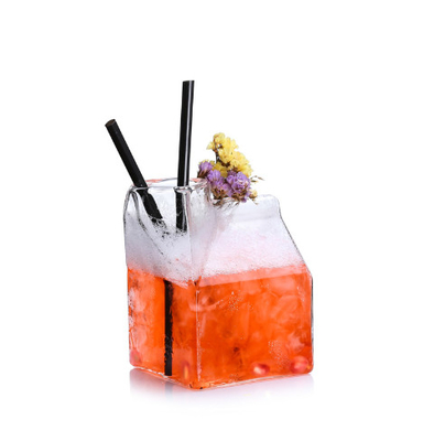 350ml Special Coffee Pot Milk Box Bottle Transparent For Bar Cocktail Glass Bottle