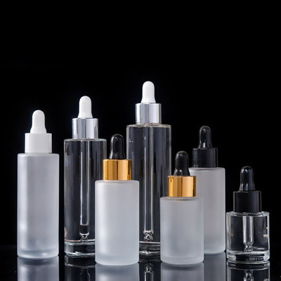 37*92mm Empty Pipette Glass Cosmetic Serum Dropper Bottle 10ml Flat Shoulder