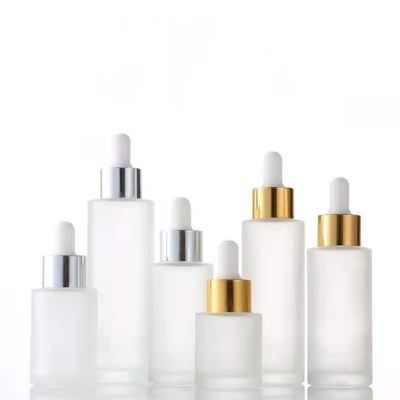37*92mm Empty Pipette Glass Cosmetic Serum Dropper Bottle 10ml Flat Shoulder