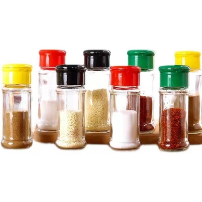 3.5oz Clear Plastic Spice Shakers Jars Dustproof Waterproof for Salt And Pepper