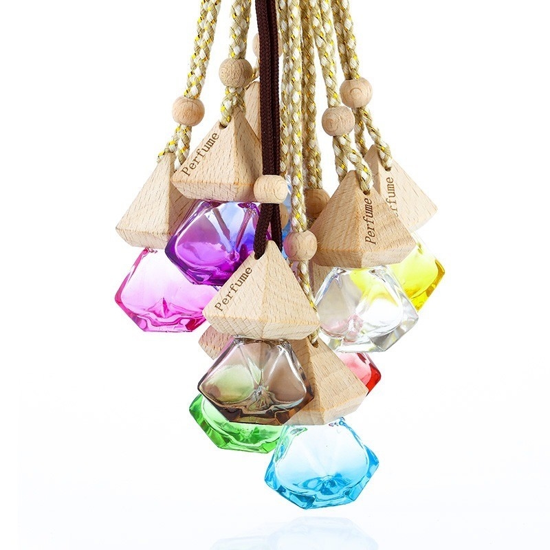 Essential Oil Diffuser Aromatherapy Air Freshener Colorful Glass Empty Car Perfume Bottle