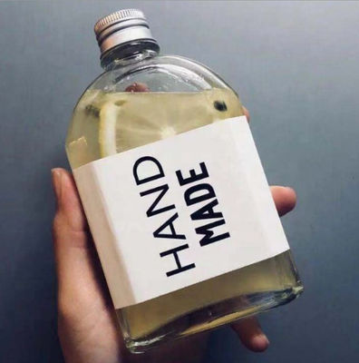 Good price بطری آب شیشه ای تخت شراب شراب نوشیدنی 12.3 اونس 17.7 * 8.6 سانتی متر آنلاین