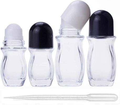 Good price ظروف لوازم آرایشی شیشه ای H6.85in D2.68in بطری های غلتکی عطر هشت ضلعی گرد آنلاین